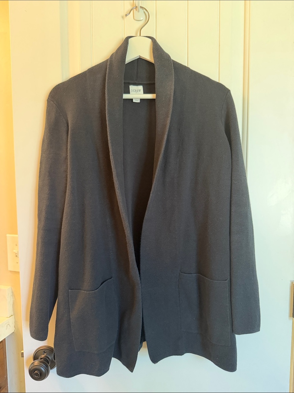 J. Crew Black Shawl-Collar Open Front Cardigan Blazer